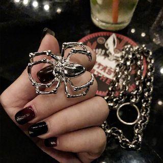 Spider Alloy Open Ring Silver - One Size