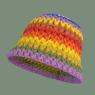 Rainbow Woven Straw Hat