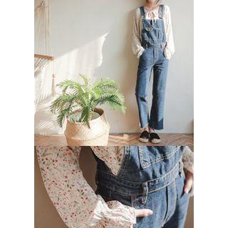 Pocket-front Fray-hem Jumper Jeans