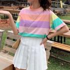 Color Block T-shirt As Shown In Figure - One Size