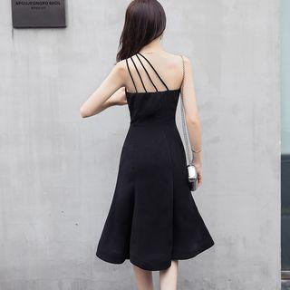 Lattice Plain Spaghetti Strap Dress