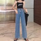 Camisole Top / Washed Wide Leg Jeans