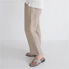 Band-waist Striped Linen Pants