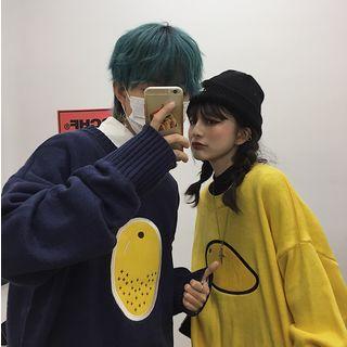 Couple Matching Fruit Embroidered Sweater