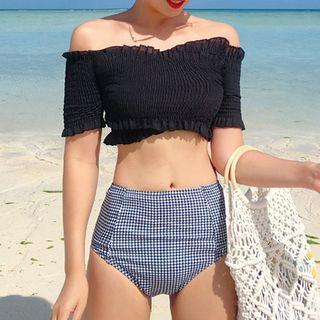 Set: Off-shoulder Bikini Top + Swim Bottom