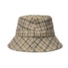 Plaid Bucket Hat 6048 - Beige - One Size
