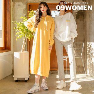 Slit-side Maxi Hoodie Dress