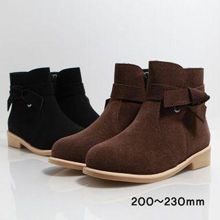 Faux Fur-lined Faux-suede Ankle Boots