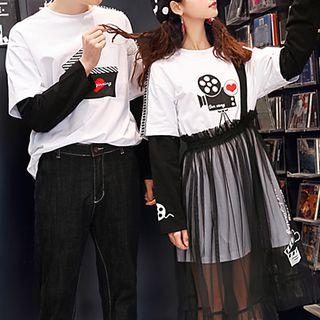 Coupe Matching Long-sleeve Printed T-shirt