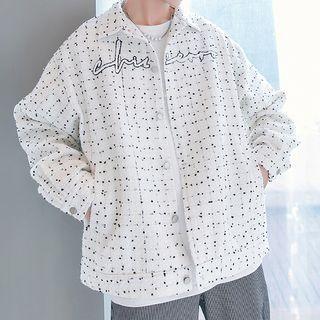 Dotted Letter Embroidered Jacket
