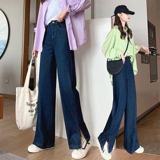 Slit Wide-leg Jeans / Set