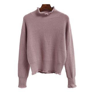 High Neck Ribbed Sweater
