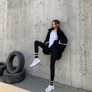 Contrast Trim Zip Jacket / Yoga Pants