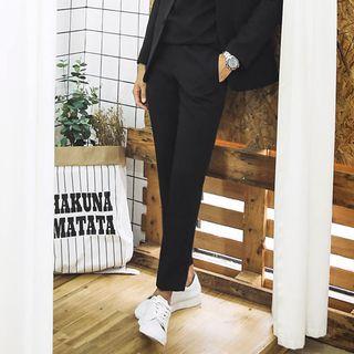 Front-tab Straight-cut Dress Pants