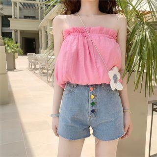 Off-shoulder Ruffled Tube Top