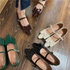Ribbon Pointy-toe Flat Mary Jane Shoes
