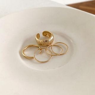 Various Ring Set Of 3 Gold - One Size