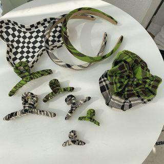 Plaid Fabric Hair Clip / Scrunchie / Hair Clamp / Headband (various Designs)