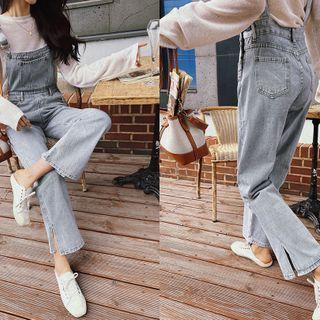 Buckled Pocket-front Denim Jumpsuit