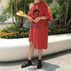 Print Cutout Short-sleeve T-shirt Dress