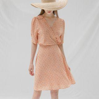 Tie-waist Flared Floral Dress