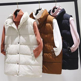 Stand Collar Buttoned Padded Vest