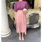 Elbow-sleeve T-shirt / Midi A-line Dress