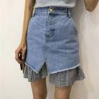 Panel Denim Mini Skirt
