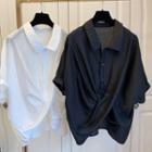 Short-sleeve Henley Asymmetrical Shirt