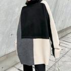 Turtleneck Panel Sweater Black - One Size