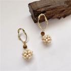 Alloy Hoop & Bead Dangle Earring 1 Pair - Stud Earring - One Size