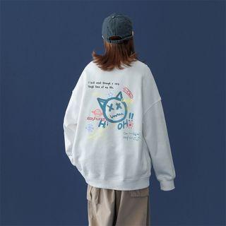 Devil Print Oversized Sweatshirt