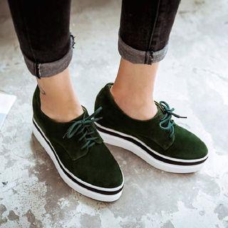 Platform Wedge Lace-up Casual Shoes