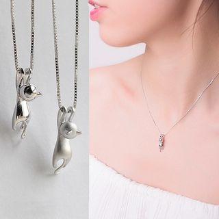Cat Necklace S925 Sterling Silver - Silver - One Size