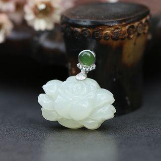 Retro Gemstone Flower Pendant 1 Pc - White - One Size