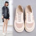 Two-tone Platform Lace-up Sneakers