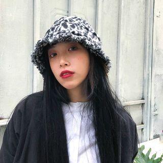Leopard Fringed Bucket Hat
