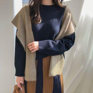 Colored Crew-neck Boxy Sweater