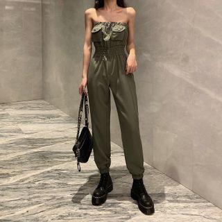 Strapless Straight-leg Jumpsuit