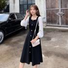 Square Neck Color Block Dress