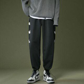 Drawstring-cuff Butterfly Print Sweatpants