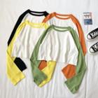 Long-sleeve Raglan Cropped T-shirt