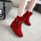 Bow Hidden-wedge Ankle Boots