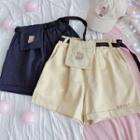 Animal Embroidered Shorts With Waist Bag