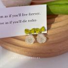 Bow Flower Drop Earring 1 Pair - White - One Size
