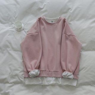 Crewneck Mock Two Piece Sweatshirt