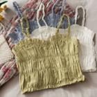 Ruffled-trim Smocked Camisole Top