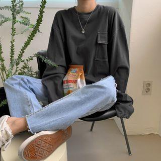 Flap-pocket Stitched Boxy T-shirt