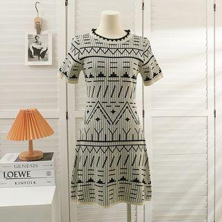 Printed Slim-fit Midi Dress