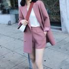 Set: Double-breasted Blazer + A-line Shorts